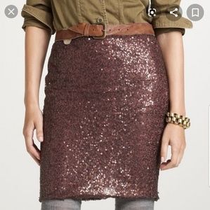 J. Crew Plum Sequined Pencil Skirt NWT